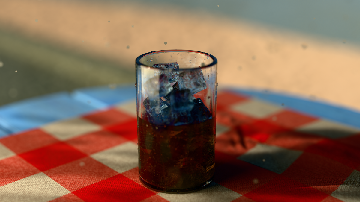 Photorealistic Cola Glass Render